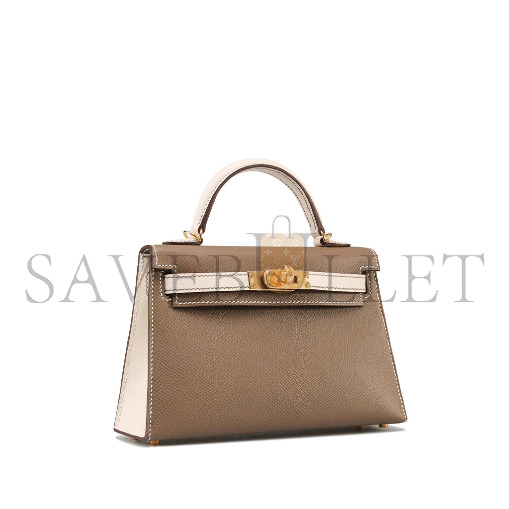 HERMÈS MASTER MINI KELLY 20 II ETOUPE CRAEI VEAU EPSOM WITH BRUSHED GOLD HARDWARE (19*12*5.5cm) 